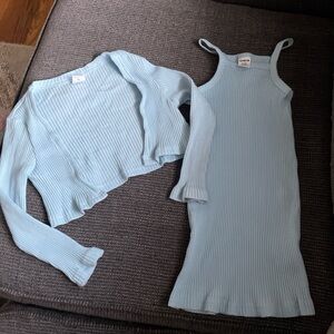 SHEIN Light Blue Ribbed Set